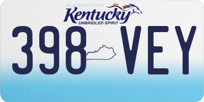 KY license plate 398VEY
