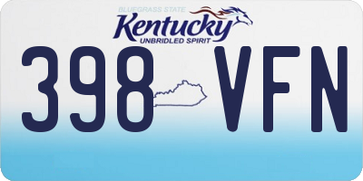 KY license plate 398VFN