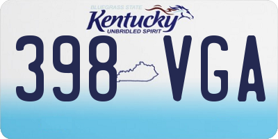 KY license plate 398VGA