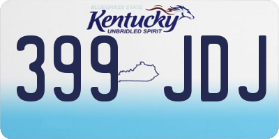 KY license plate 399JDJ