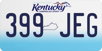 KY license plate 399JEG