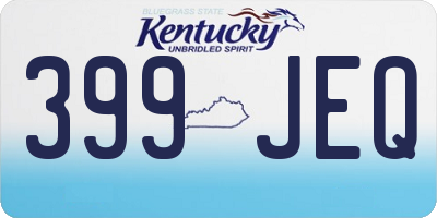 KY license plate 399JEQ