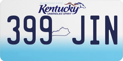 KY license plate 399JIN