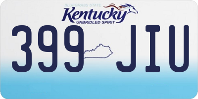 KY license plate 399JIU