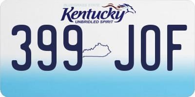 KY license plate 399JOF