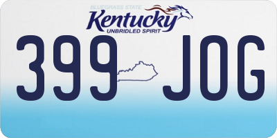KY license plate 399JOG