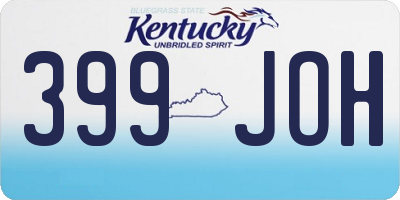 KY license plate 399JOH