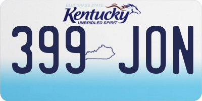 KY license plate 399JON
