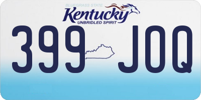KY license plate 399JOQ