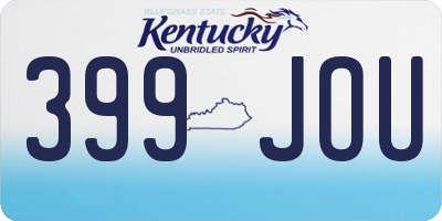 KY license plate 399JOU