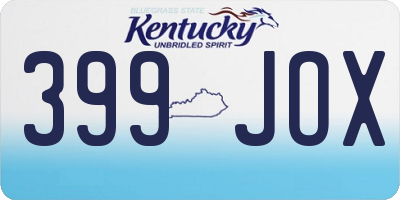 KY license plate 399JOX