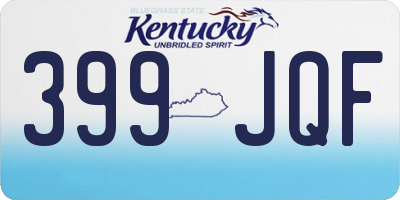 KY license plate 399JQF