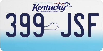 KY license plate 399JSF