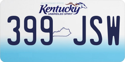 KY license plate 399JSW