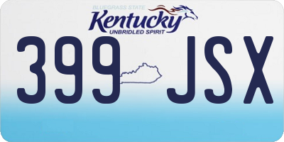 KY license plate 399JSX