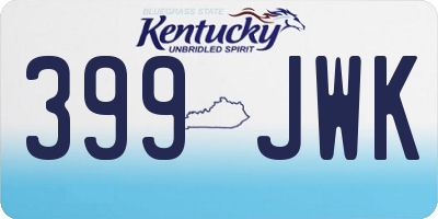 KY license plate 399JWK