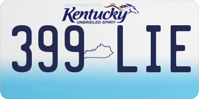 KY license plate 399LIE