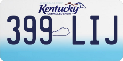 KY license plate 399LIJ