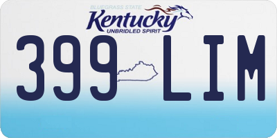 KY license plate 399LIM