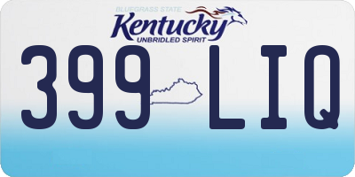 KY license plate 399LIQ