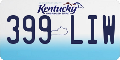 KY license plate 399LIW