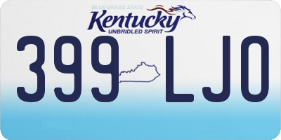KY license plate 399LJO