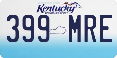 KY license plate 399MRE