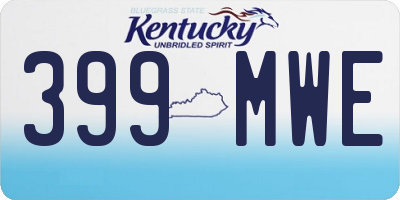 KY license plate 399MWE