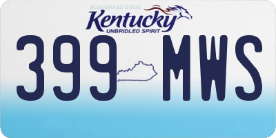 KY license plate 399MWS