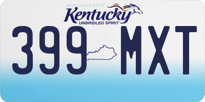 KY license plate 399MXT