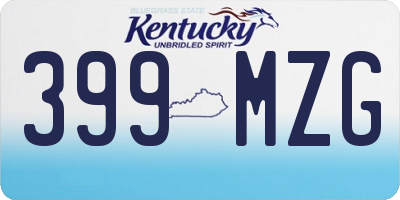 KY license plate 399MZG