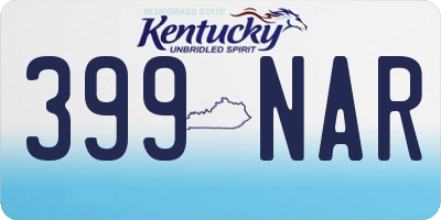 KY license plate 399NAR