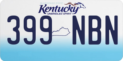 KY license plate 399NBN