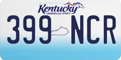 KY license plate 399NCR
