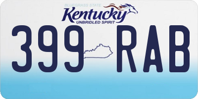 KY license plate 399RAB