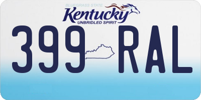 KY license plate 399RAL