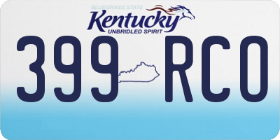 KY license plate 399RCO