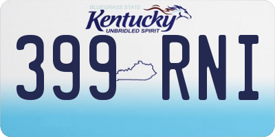 KY license plate 399RNI