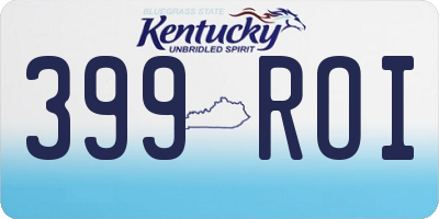 KY license plate 399ROI