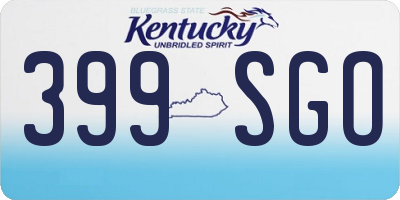 KY license plate 399SGO
