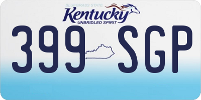 KY license plate 399SGP