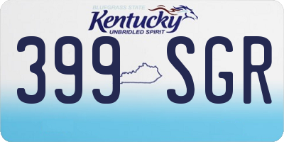 KY license plate 399SGR
