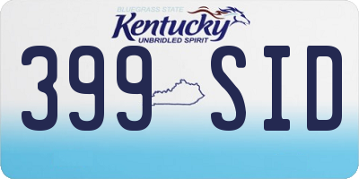 KY license plate 399SID