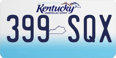 KY license plate 399SQX