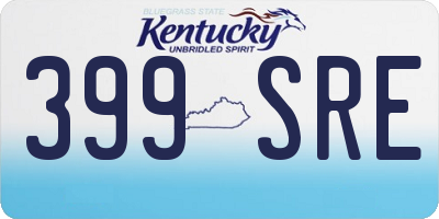 KY license plate 399SRE