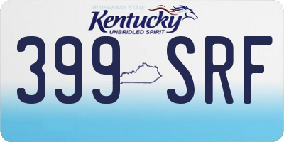 KY license plate 399SRF