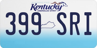 KY license plate 399SRI