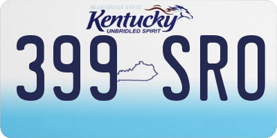 KY license plate 399SRO