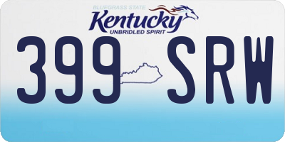 KY license plate 399SRW