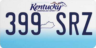 KY license plate 399SRZ